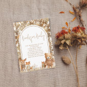 Boho Arch Herfst Woodland Animals Boeken voor Baby Informatiekaartje