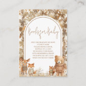 Boho Arch Herfst Woodland Animals Boeken voor Baby Informatiekaartje (Voorkant)