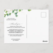 Boho Arch Ivy Donkerrood Afstuderen Dank u Briefkaart (Achterkant)