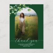 Boho Arch Ivy Forest Groen Afstuderen Dank u Briefkaart (Voorkant)