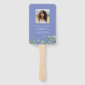 Boho Arch Ivy, korenbloem blauw Afstuderen Handwaaier (Achterkant)