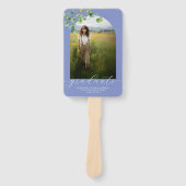 Boho Arch Ivy, korenbloem blauw Afstuderen Handwaaier (Voorkant)