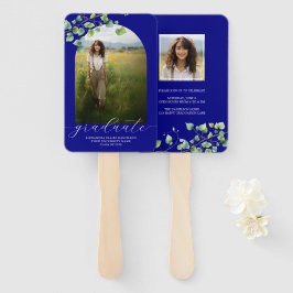 Boho Arch Ivy, marineblauw Afstuderen Handwaaier