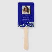 Boho Arch Ivy, marineblauw Afstuderen Handwaaier (Achterkant)