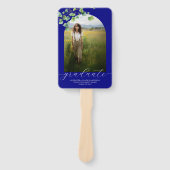 Boho Arch Ivy, marineblauw Afstuderen Handwaaier (Voorkant)