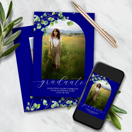 Boho Arch Ivy, Navy Afstuderen Kaart