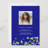 Boho Arch Ivy, Navy Afstuderen Kaart (Achterkant)