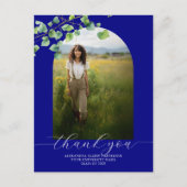 Boho Arch Ivy Navy Blue Afstudeerder Dank u Briefkaart (Voorkant)