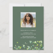 Boho Arch Ivy Sage Groen Afstuderen Kaart (Achterkant)