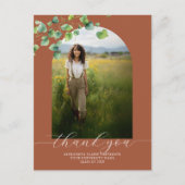 Boho Arch Ivy Terra Cotta Bro Afstudeerder Dank u Briefkaart (Voorkant)