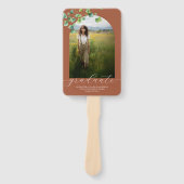 Boho Arch Ivy, Terracotta Bruin Afstuderen Handwaaier (Voorkant)