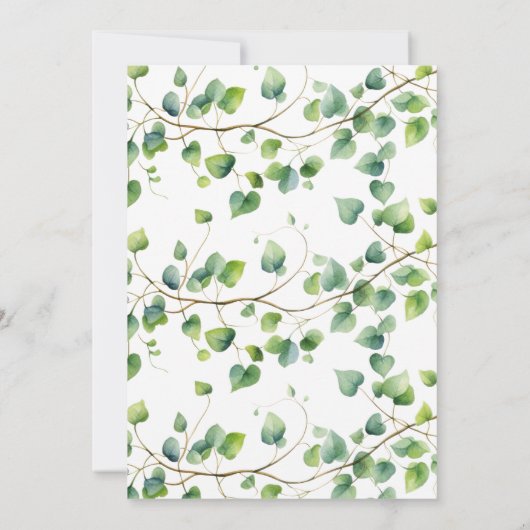 Boho Arch Ivy, Wit Afstuderen Aankondiging (Achterkant)