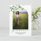 Boho Arch Ivy, wit Afstuderen Kaart (Staand voorkant)