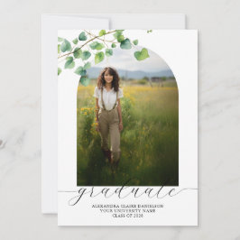 Boho Arch Ivy, wit Afstuderen Kaart
