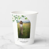 Boho Arch Ivy, wit Afstuderen Papieren Bekers (Voorkant)