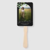 Boho Arch Ivy, zwart Afstuderen Handwaaier (Voorkant)