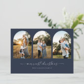 Boho Arch Kerstvakantie wenskaart Feestdagenkaart (Staand voorkant)