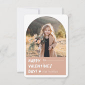 Boho Arch Kinder Foto Klaslokaal Valentijnsdag Notitiekaartje (Voorkant)