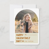 Boho Arch Kinder Foto Klaslokaal Valentijnsdag Notitiekaartje (Voorkant)