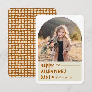 Boho Arch Kinder Foto Klaslokaal Valentijnsdag Notitiekaartje