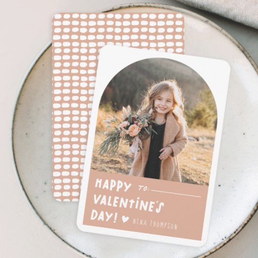 Boho Arch Kinder Foto Klaslokaal Valentijnsdag Notitiekaartje