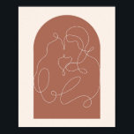 Boho Arch Kissing Continual Linear Line Art 1 Poster<br><div class="desc">Boho Arch Kissing Continual Linear Line Art 1</div>