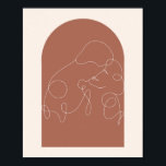 Boho Arch Kissing Continual Linear Line Art. 2 Poster<br><div class="desc">Boho Arch Kissing Continual Linear Line Art. 2</div>
