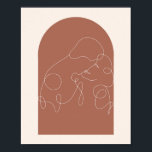 Boho Arch Kissing Continual Linear Line Art. 2 Poster<br><div class="desc">Boho Arch Kissing Continual Linear Line Art. 2</div>