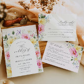 Boho Arch Kleurrijke Floral Spring Elegant Bruilof Kaart