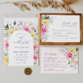 Boho Arch Kleurrijke Floral Spring Elegant Bruilof Kaart