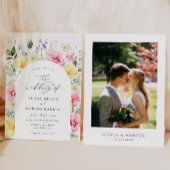 Boho Arch Kleurrijke Floral Spring Elegant Bruilof Kaart