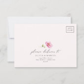 Boho Arch Kleurrijke Floral Spring Elegant Bruilof RSVP Kaartje (Achterkant)
