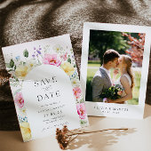 Boho Arch Kleurrijke Floral Spring Elegant Bruilof Save The Date