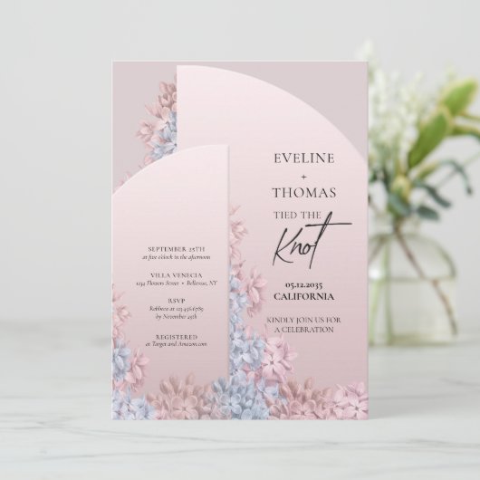 Boho arch lijst hyacinths Spring floral the knot Kaart (Staand voorkant)