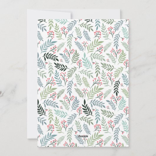 Boho Arch Meer De Merrier Zwangerschapsaankondigin Feestdagenkaart (Achterkant)