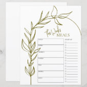Boho Arch Minimale Tekst Weekelijks Meal Planner (Voorkant / Achterkant)