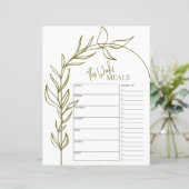 Boho Arch Minimale Tekst Weekelijks Meal Planner (Staand voorkant)