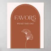 Boho Arch Minimalist Baby shower Favors Poster (Voorkant)