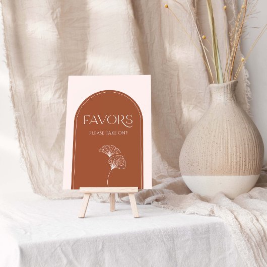 Boho Arch Minimalist Baby shower Favors Poster