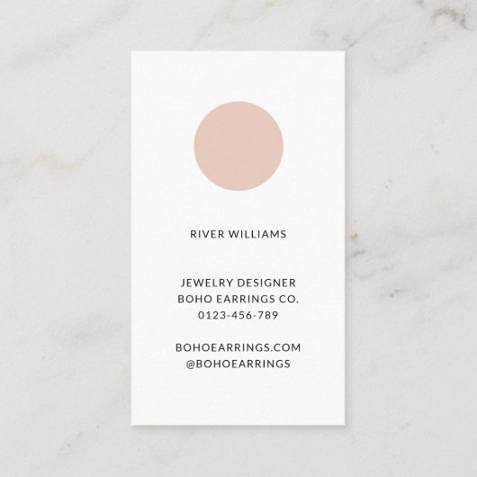 Boho Arch minimalistisch Visitekaartje (Achterkant)