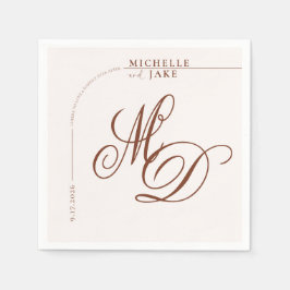 Boho Arch Minimalistische Kalligrafie Script Weddi Servet