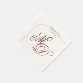 Boho Arch Minimalistische Kalligrafie Script Weddi Servet (Hoek)