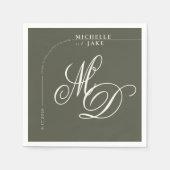 Boho Arch Minimalistische Kalligrafie Script Weddi Servet (Voorkant)