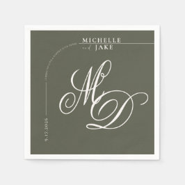 Boho Arch Minimalistische Kalligrafie Script Weddi Servet