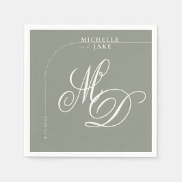 Boho Arch Minimalistische Kalligrafie Script Weddi Servet