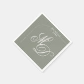 Boho Arch Minimalistische Kalligrafie Script Weddi Servet (Hoek)