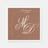 Boho Arch Minimalistische Kalligrafie Script Weddi Servet (Voorkant)