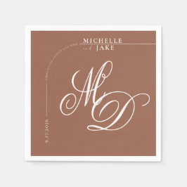Boho Arch Minimalistische Kalligrafie Script Weddi Servet