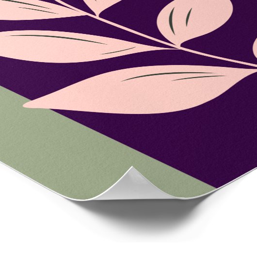 Boho Arch Modern Art Minimalist Botanical Leaves Poster (Hoek)