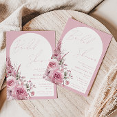 Boho Arch Mooie Blush Bloemen Vrijgezellenfeest Kaart